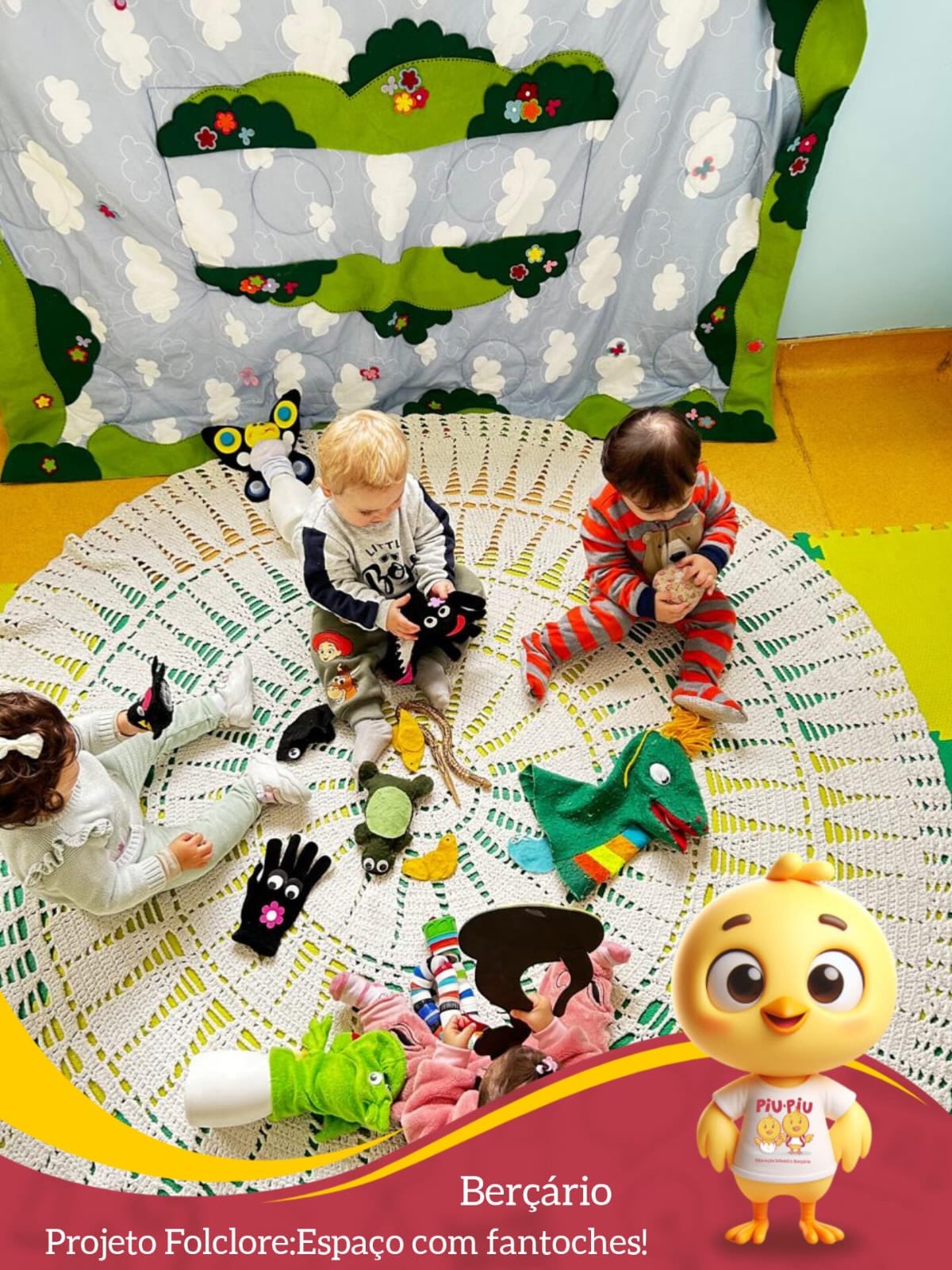 Bebê sendo cuidado no Berçário Baby Prime - Escola Piu Piu Morumbi